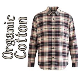 👛(ANY 2/$40)TILLEY Organic Cotton Flannel Pink|Black Tones Long Sleeved Shirt